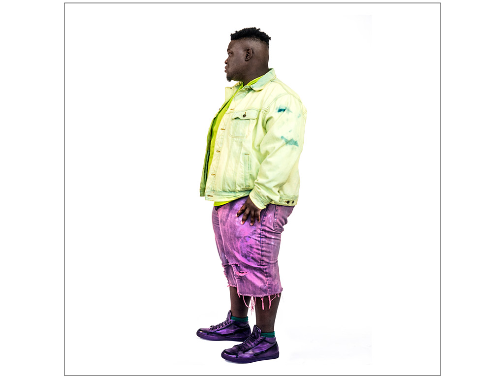 Denim is custom damaged and dyed, Wrangler, Jump Strickland Shoes in Purple.