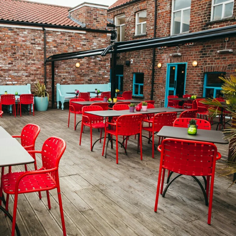 Las Iguanas roof top dining.