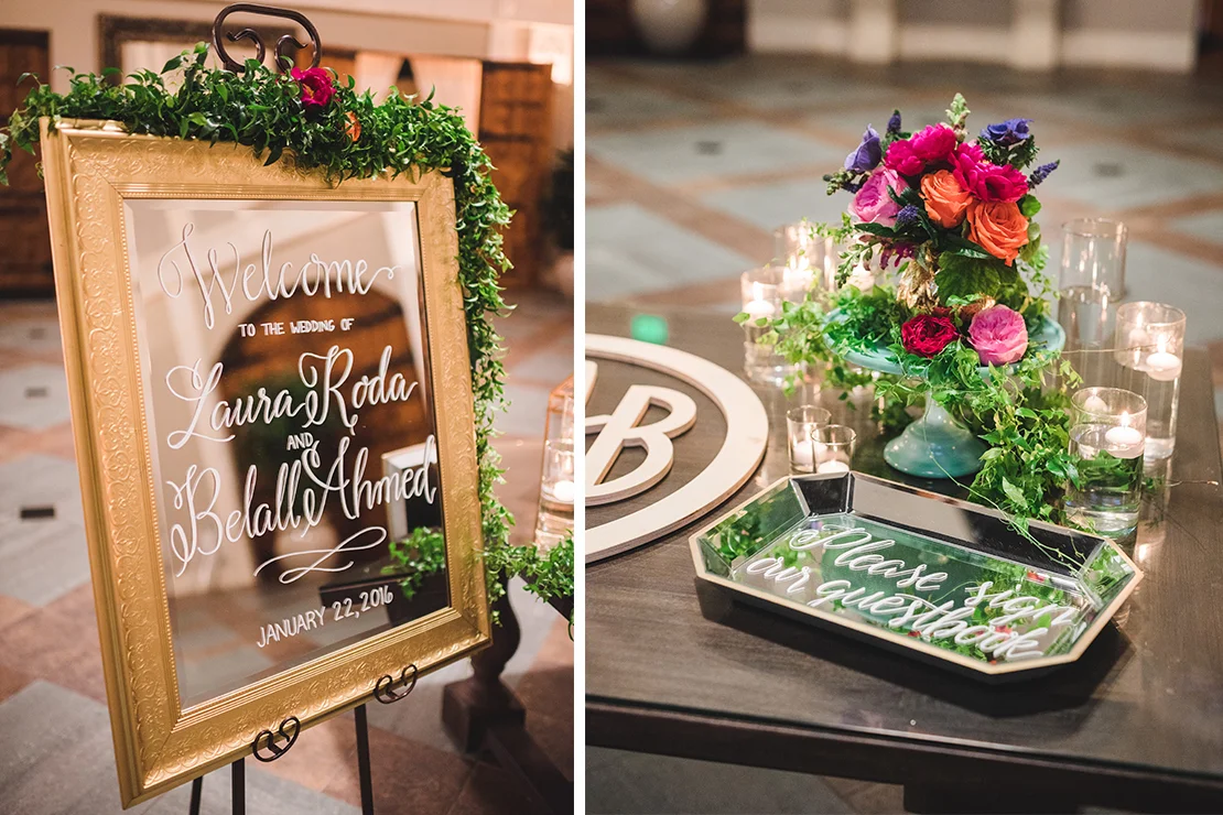  Sweet + Crafty | Mirror hand lettered Welcome and Guestbook signs #sweetandcrafty #weddingsignage #handlettering #calligraphy #candles #romantic #elegant #gold #luxurywedding #garland #greenery #weddingflowers #floralgarland #customdesign #mirror #mirrorsignage #mirrorsign #mirrorguestbooksign #weddingguestbook #guestbooksign #weddingguestbooksign #pleasesignourguestbook #weddingsignintable #signintable #wedding #calarealwedding #livermorevalley #weddingwelcome #welcomesign #welcomesignage 