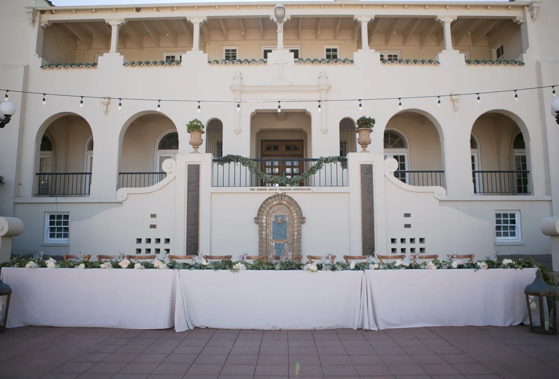 Elena and Jake's Wedding | St. Vincent's School for Boys Blue Gold and Peach Romance