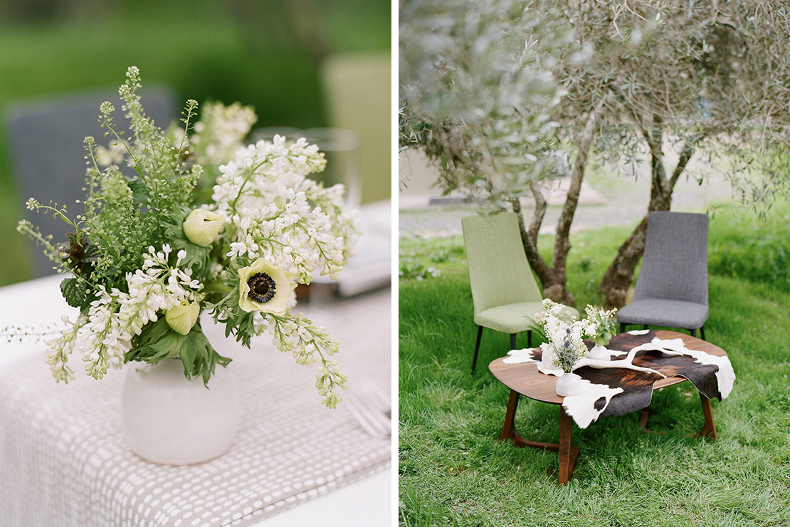  Rustic Scandinavian Styled Wedding: Paper Goods + Calligraphy: Sweet + Crafty // Photography: Josh Gruetzmacher // Venue: Chalk Hill Clematis // Planning: Be Hitched Event Planning + Design // Florist: Chestnut &amp; Vine Floral Design // Wedding Dress: Elise Hameau from LOHO Bride // Bride’s Shoes: Bryr Clogs // Hair + Makeup: Fox &amp; Doll // Groom’s Suit: The Black Tux // Catering: Quince // Cake: The Whole Cake // Table Top Rentals: Frances Lane // Furniture Rentals: Bright Event Rentals // Jewelry: Melissa Joy Manning // Linens: La Tavola Linens // Ceramic Vessels: Gerhard Ceramics 