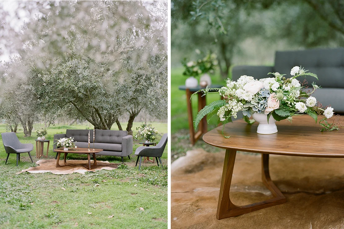  Rustic Scandinavian Styled Wedding: Paper Goods + Calligraphy: Sweet + Crafty // Photography: Josh Gruetzmacher // Venue: Chalk Hill Clematis // Planning: Be Hitched Event Planning + Design // Florist: Chestnut &amp; Vine Floral Design // Wedding Dress: Elise Hameau from LOHO Bride // Bride’s Shoes: Bryr Clogs // Hair + Makeup: Fox &amp; Doll // Groom’s Suit: The Black Tux // Catering: Quince // Cake: The Whole Cake // Table Top Rentals: Frances Lane // Furniture Rentals: Bright Event Rentals // Jewelry: Melissa Joy Manning // Linens: La Tavola Linens // Ceramic Vessels: Gerhard Ceramics 
