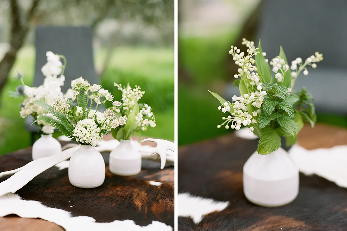  Rustic Scandinavian Styled Wedding: Paper Goods + Calligraphy: Sweet + Crafty // Photography: Josh Gruetzmacher // Venue: Chalk Hill Clematis // Planning: Be Hitched Event Planning + Design // Florist: Chestnut &amp; Vine Floral Design // Wedding Dress: Elise Hameau from LOHO Bride // Bride’s Shoes: Bryr Clogs // Hair + Makeup: Fox &amp; Doll // Groom’s Suit: The Black Tux // Catering: Quince // Cake: The Whole Cake // Table Top Rentals: Frances Lane // Furniture Rentals: Bright Event Rentals // Jewelry: Melissa Joy Manning // Linens: La Tavola Linens // Ceramic Vessels: Gerhard Ceramics 