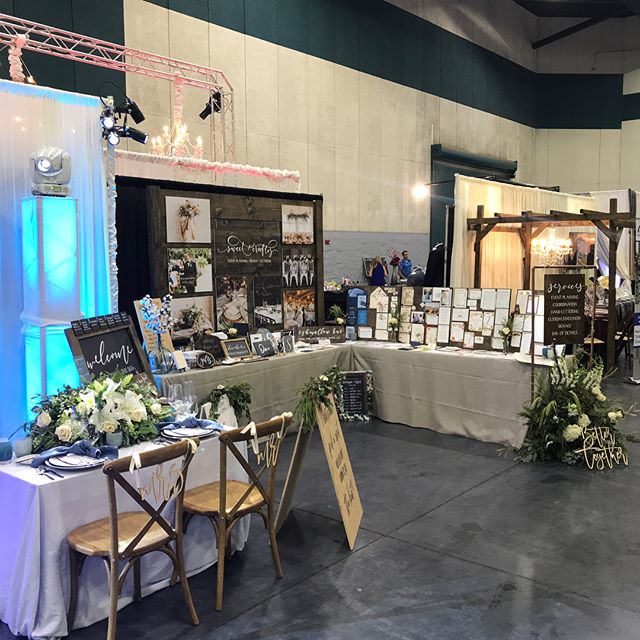 Thanks for an awesome bridal show today @premierbridefresno! I had a a great time partnering with @djdikofresno of @entertainment360llc to set up our huge 40&rsquo; booth space and meeting all the wonderful brides and grooms. Rentals: @standardpartyr