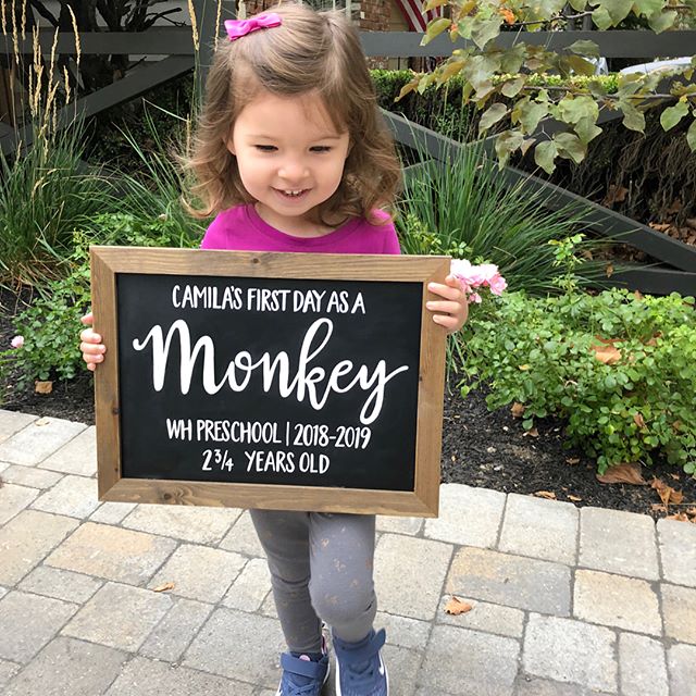 Congrats to this little cutie on her first day of preschool! @asaucedo #sweetandcrafty #customdesigns #customdesign #customsign #backtoschoolsign #firstdayofschool #firstdayofpreschool #firstdayofschoolsign #chalkboardsign #signage #chalkboard #chalk