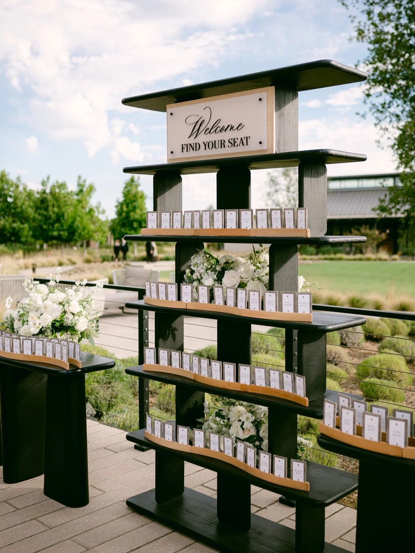 For this seating chart design we incorporated some movement and visual interest, while also having a clean, sophisticated design style. 

Planner: @asavvyevent 
Photographer: @scottanddanaphotographers 
Florist: @nancyliuchin 
Venue: @stanlyranchaube