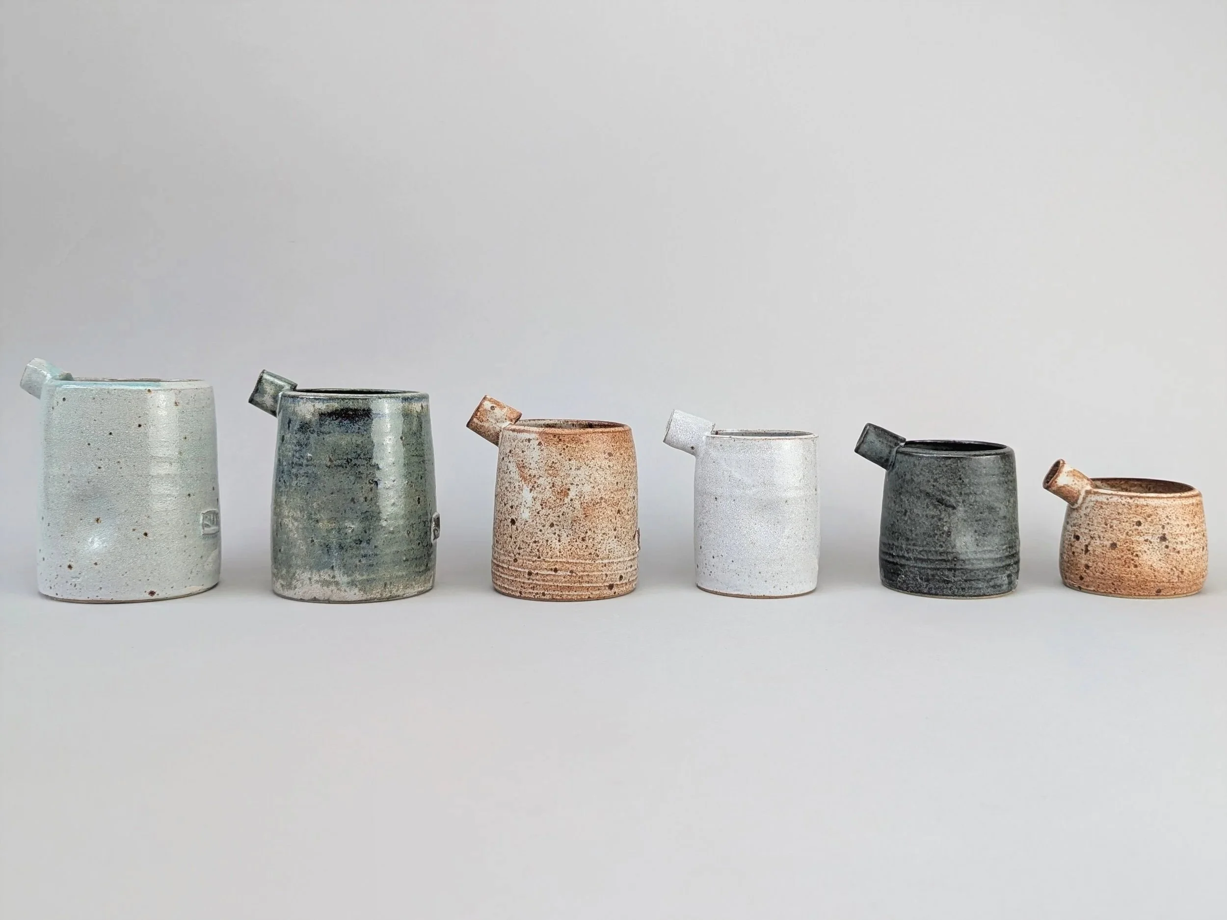  Pinched pourers  Milk  £32  Tall milk pourer £38  Large pourer £45 