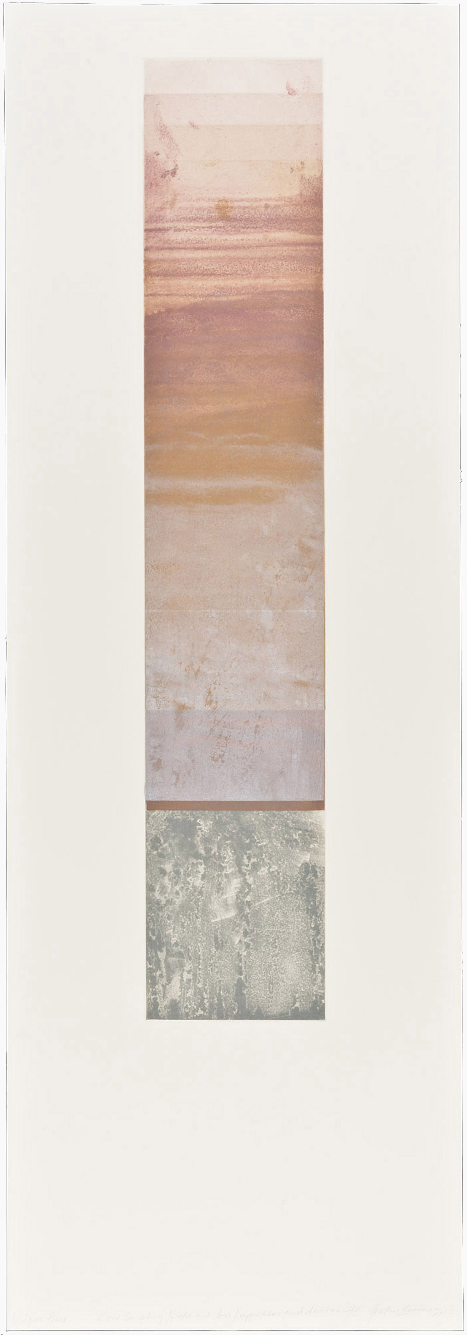 Core Sampling/ profit and loss/ desires and appetites #5 etching 2013 140 x 50cm