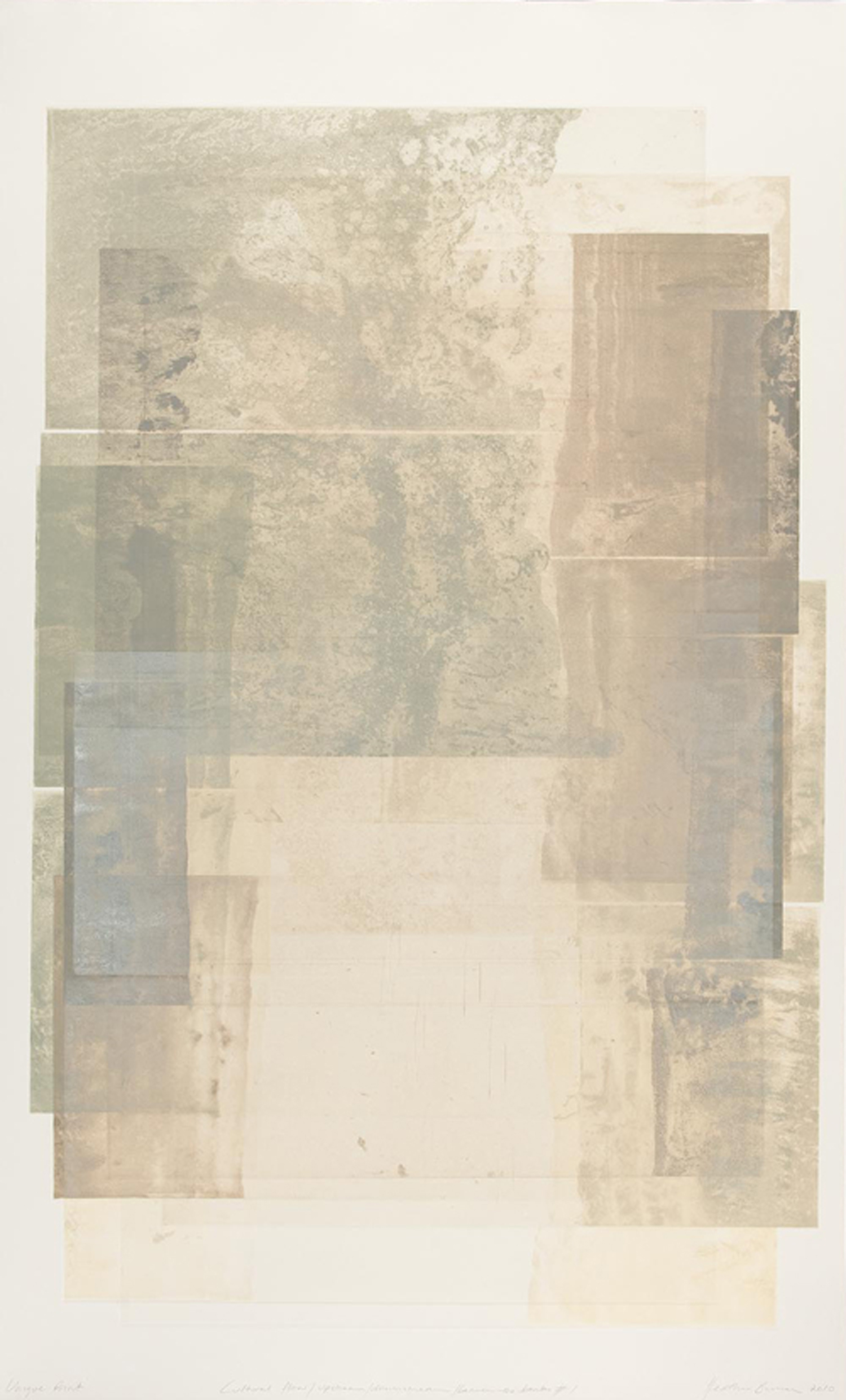 Cultural Flow/ upstream downstream/ between the banks #1 etching 2010 143 x 94cm