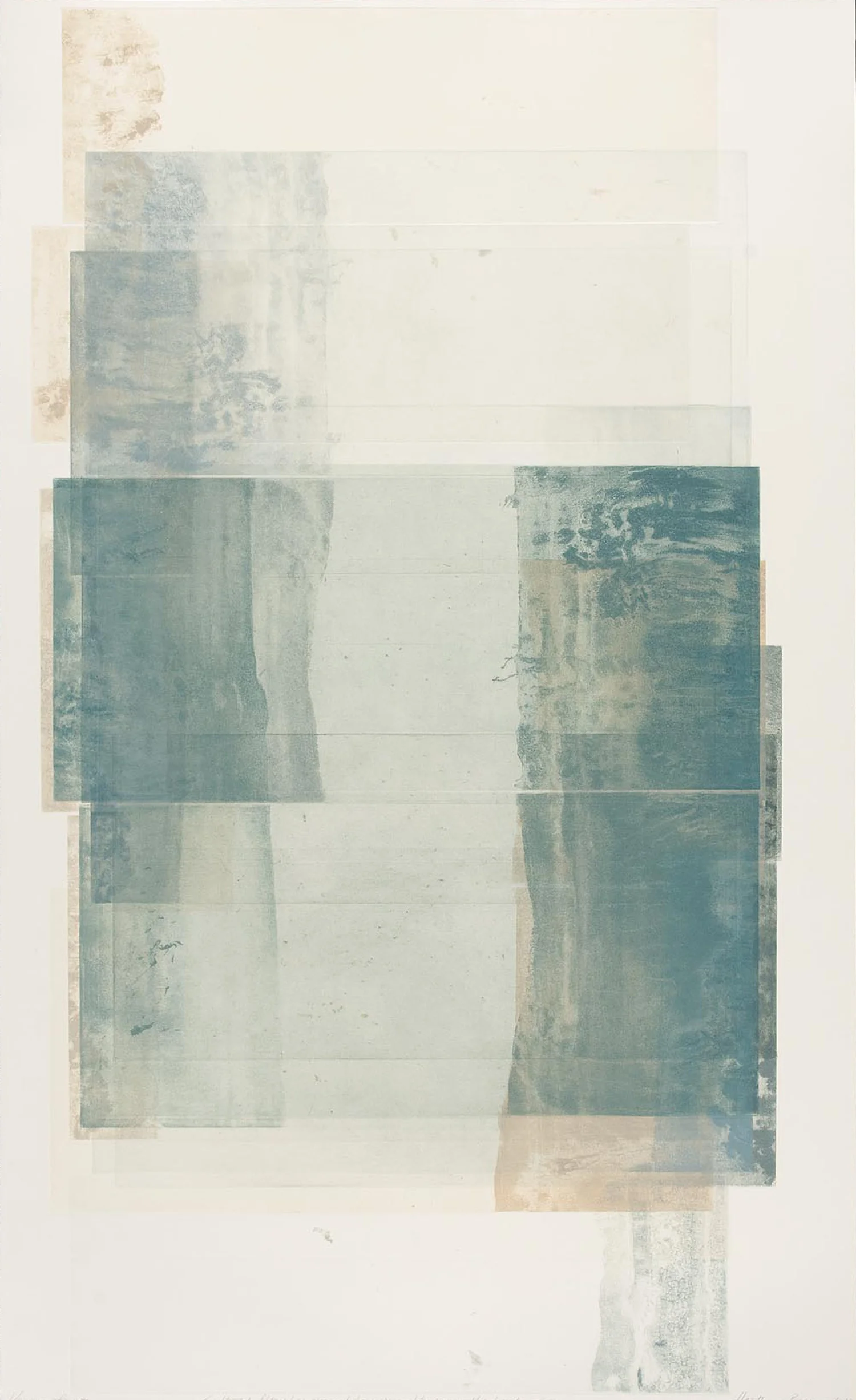 Cultural Flow/ upstream downstream/ between the banks #2 etching 2010 143 x 94cm
