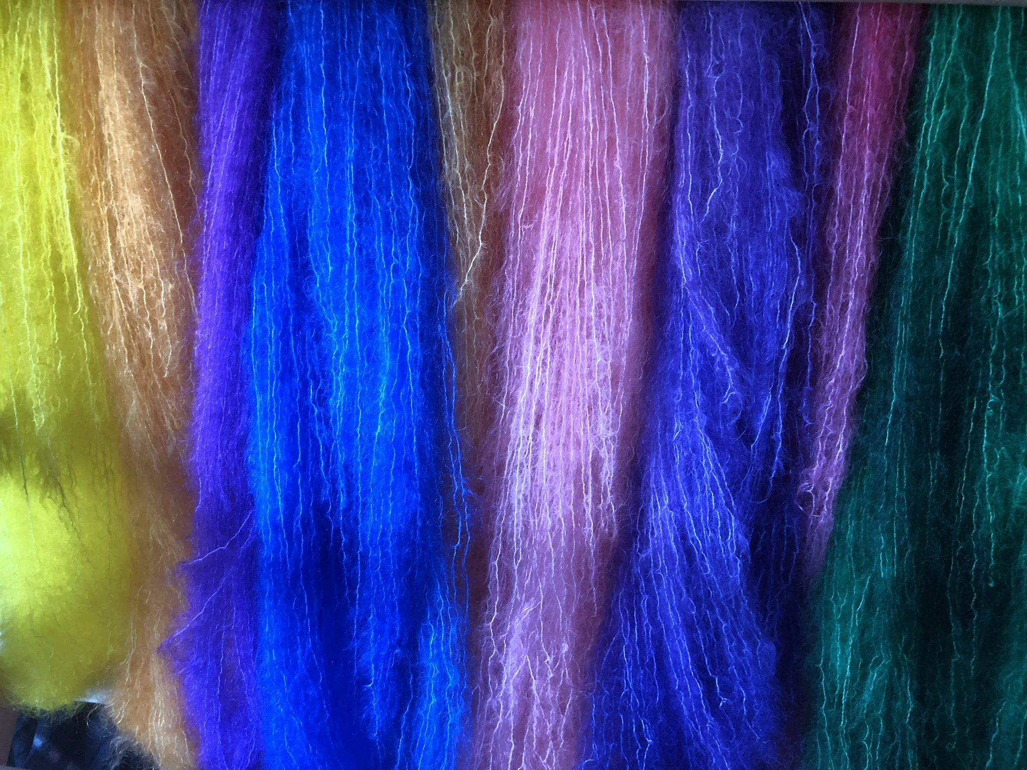 Brushed kid mohair with nylon added