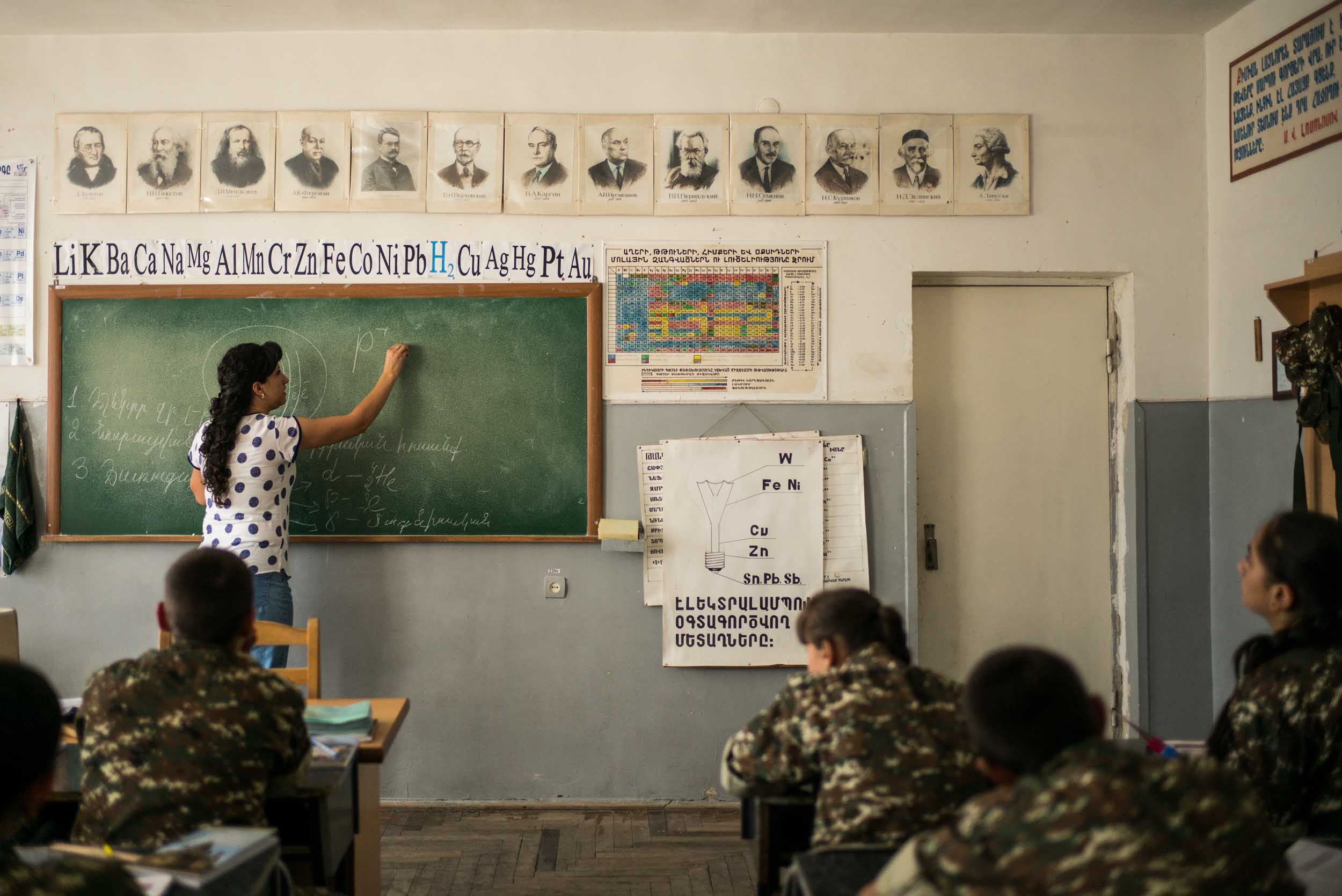  Students in their classroom in Stepanakerts Military High School. 