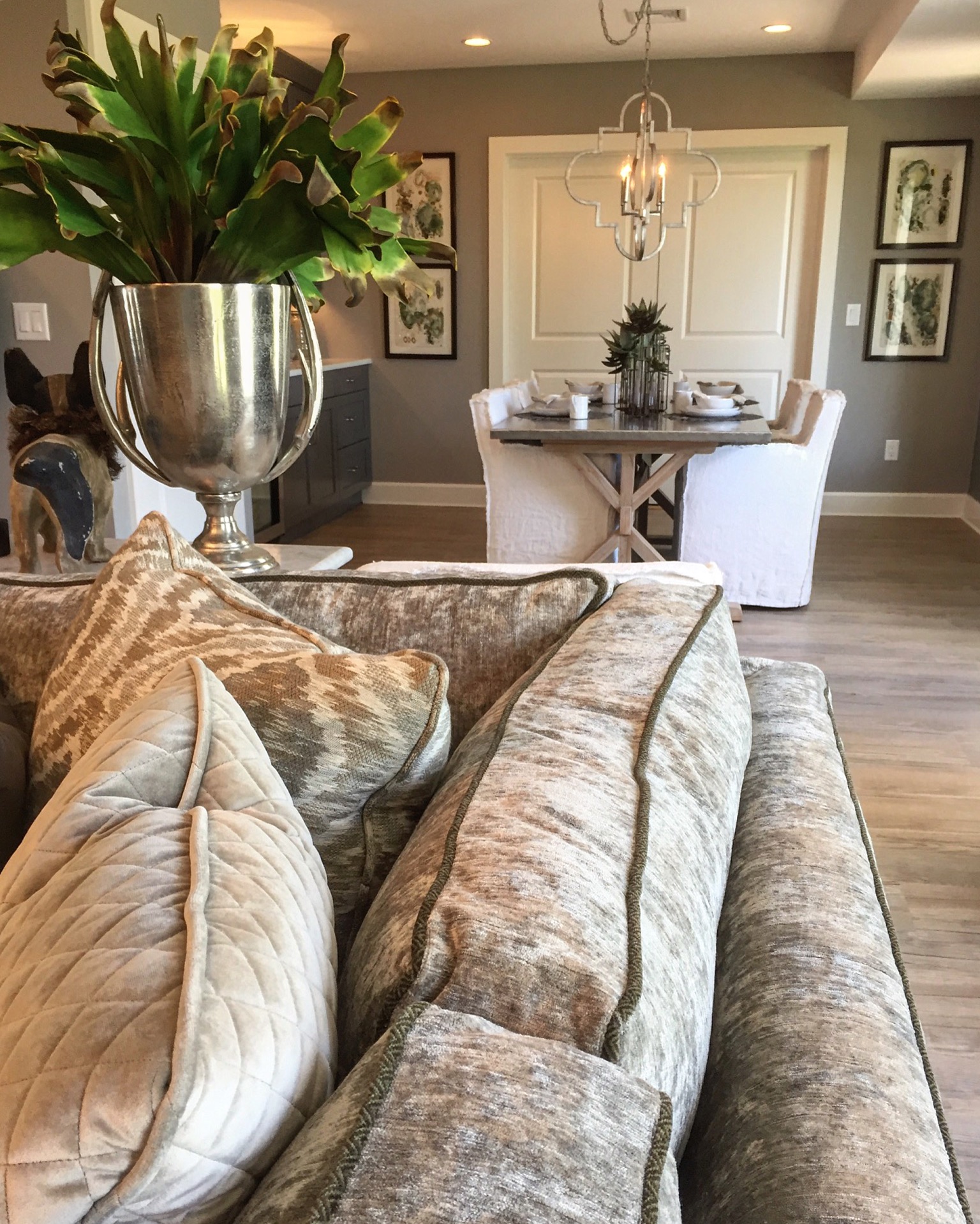 The lower level in this home was designed for comfortable living and entertaining.