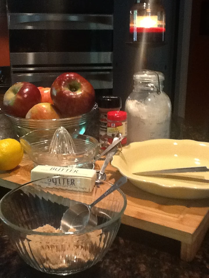 This list of ingredients for my apple pie is below