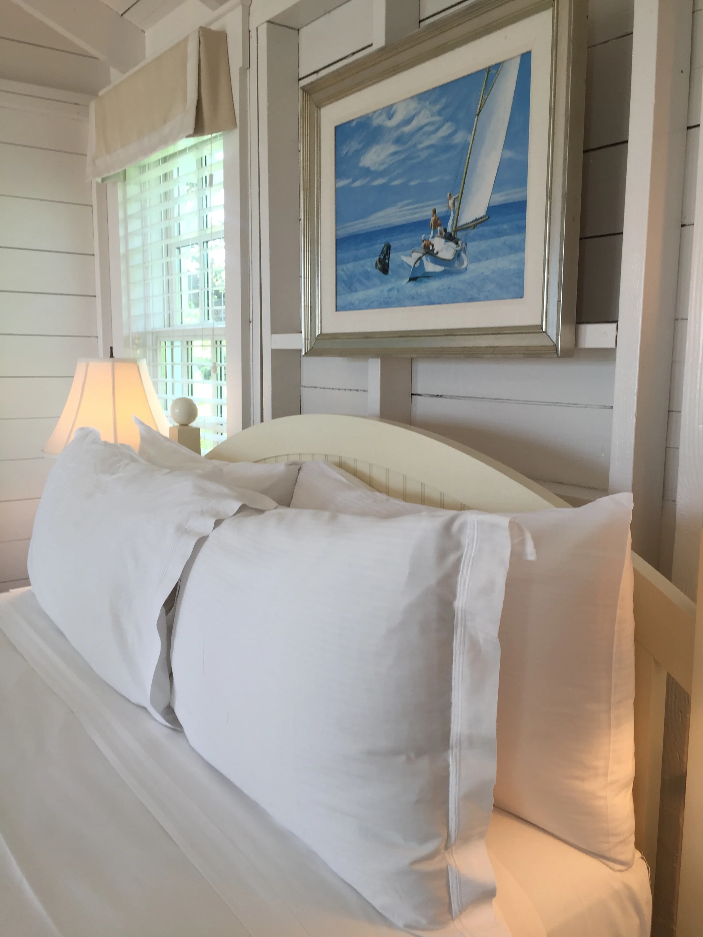 Ahhhh a bed dressed in crisp white sheets was already calling my name.