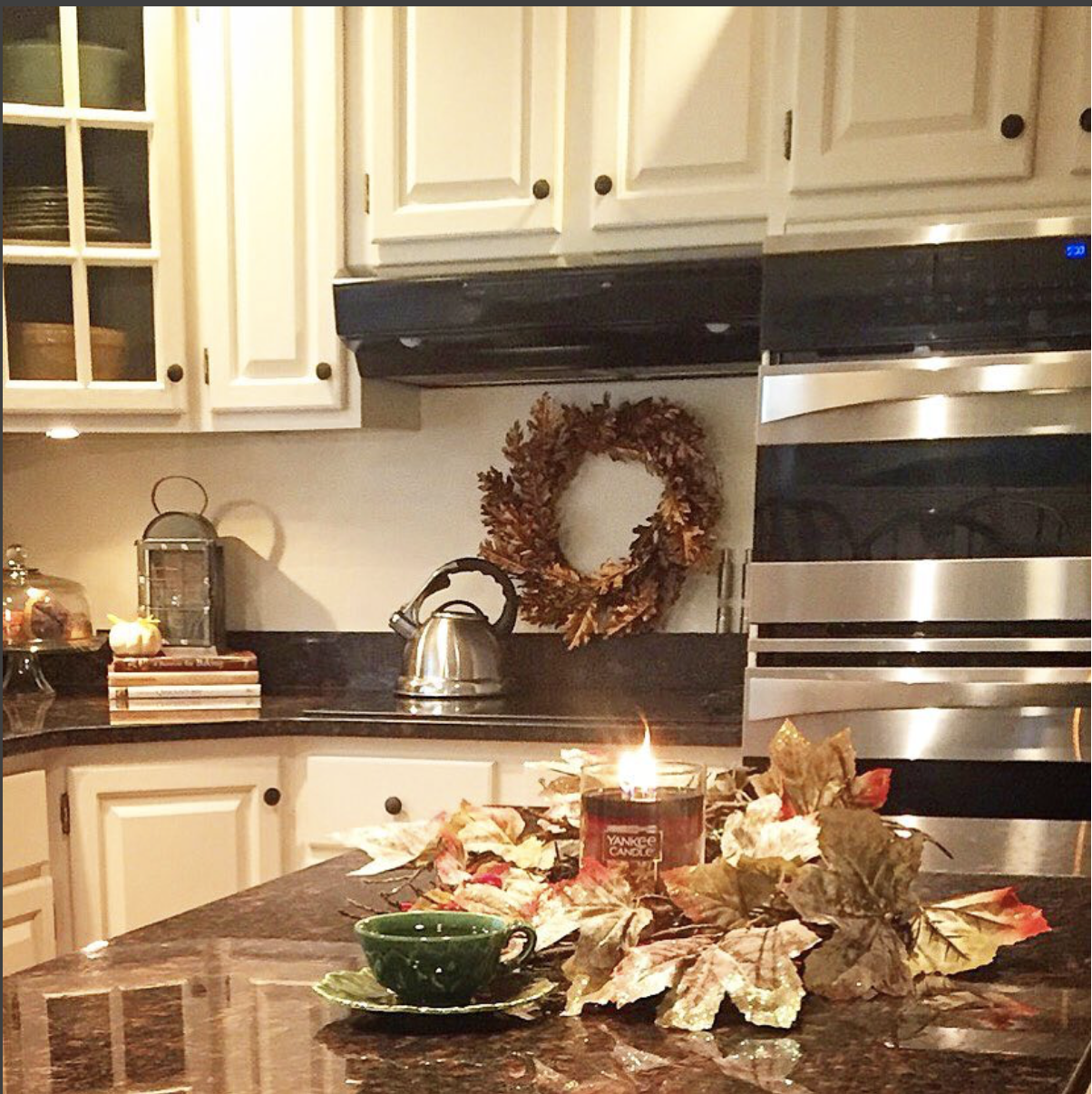 For two years in a row, I have purchased Yankee candle's autumn wreath candle to burn in my kitchen. It is strong enough to make you think of fall, but not too strong to make you go running out of the room. I will be purchasing it each fall that's f…