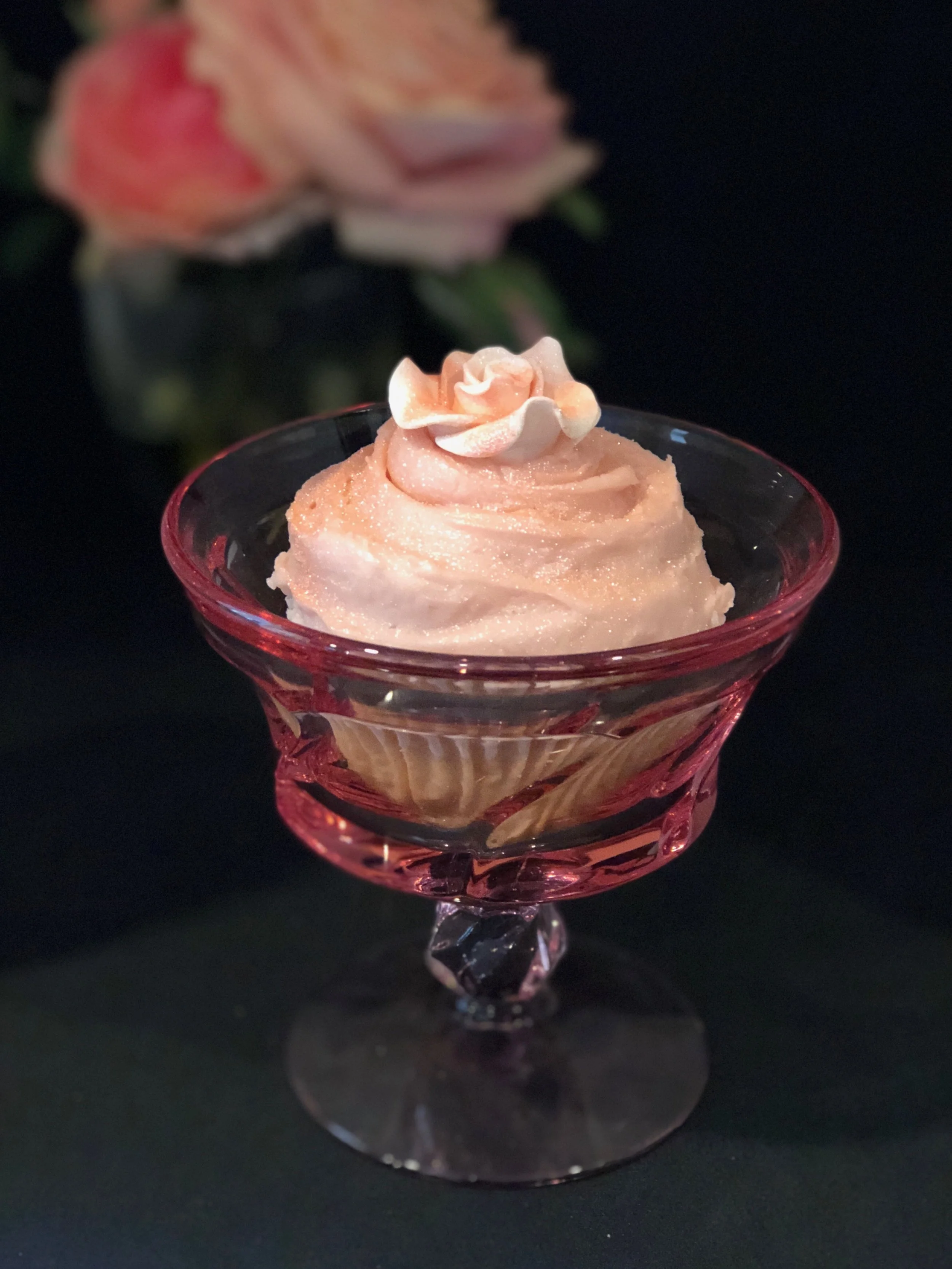 cupcake in vintage pink sherbert glass.jpg