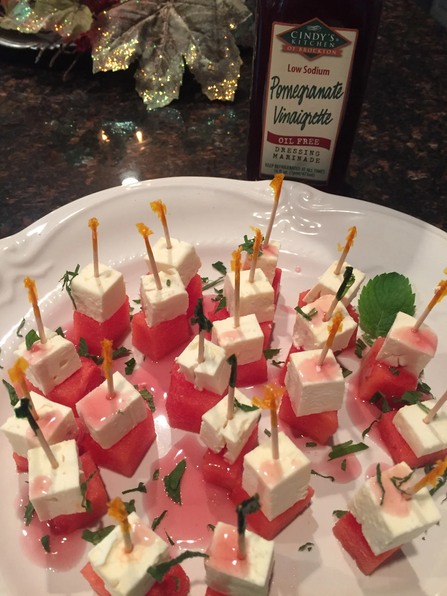 How to make watermelon, feta, and mint appetizer or salad