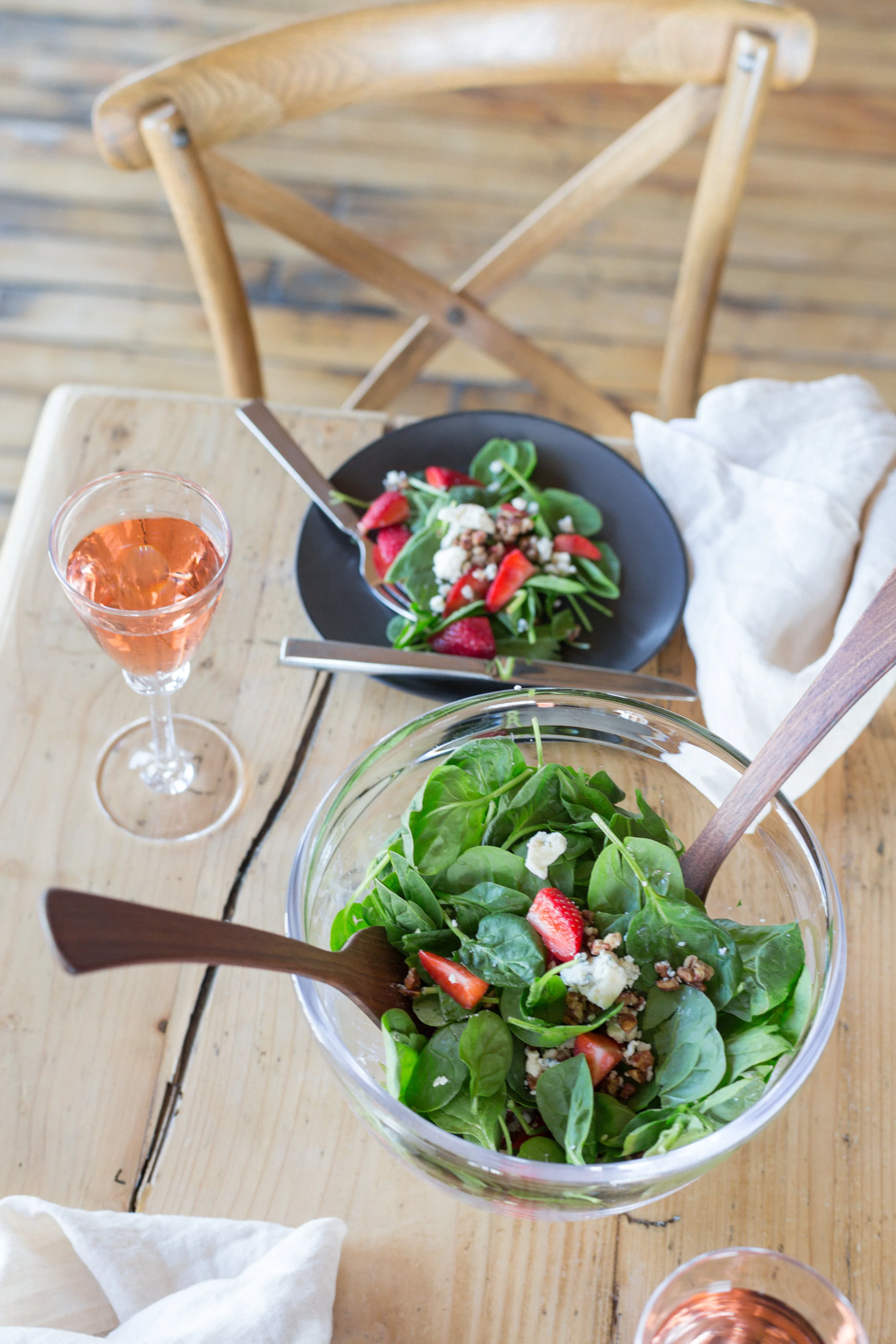 Strawberry Spinach Salad created for New England Fine Living by Simon Pearce Restaurant&nbsp;