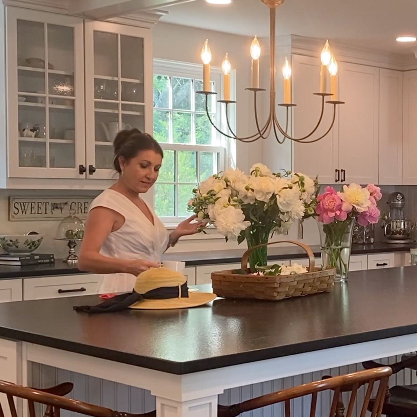 A 2021 peony and Groton House kitchen flashback. The hundreds of peony blossoms @sugarwood1790 , including the 100 year old peony plant I&rsquo;ve been moving from home to home since I was a child, are just starting to bloom!  I can&rsquo;t wait to s