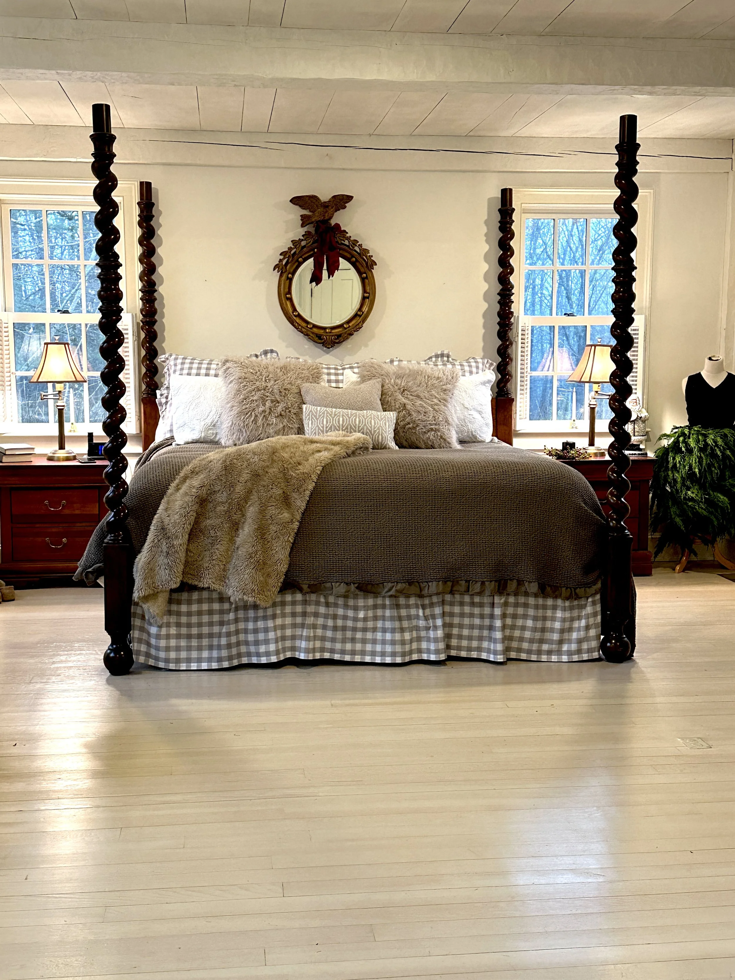 Creating a cozy bed for the winter. 