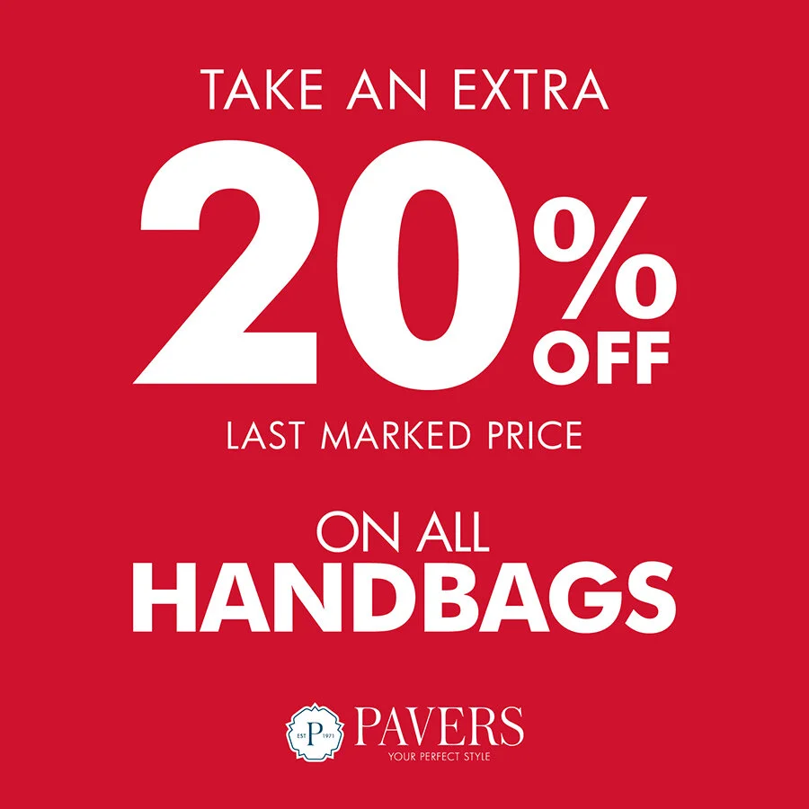 20 off all handbags Pavers — The Valley Evesham