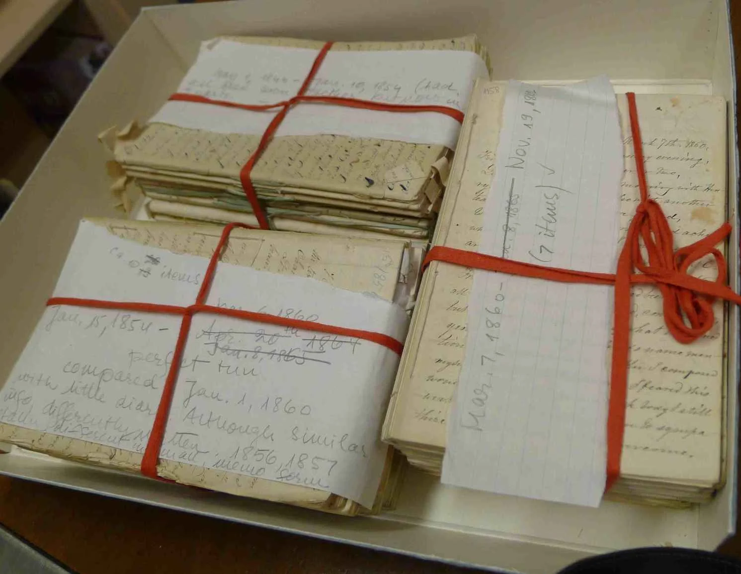 My first look at the Julia Wilbur diaries, at Haverford College in 2012, which formed the basis for my book!