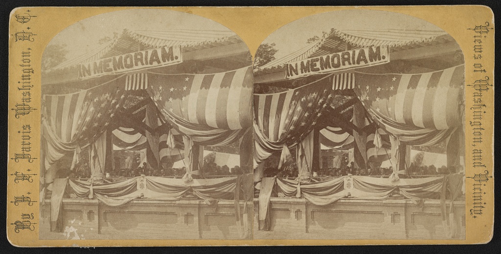 1873 Ceremony at Arlington Cemetery. Stereograph in the Library of Congress Prints & Photographs Collection.