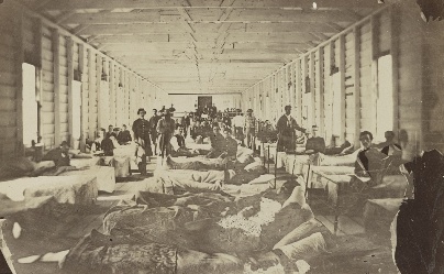 The "New and improved" camp, circa 1864. From Library of Congress.
