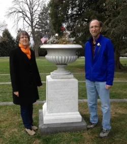 DIanne and Daryl Sannes have "adopted" the Minnesota Urn at Gettysburg national Cemetery.