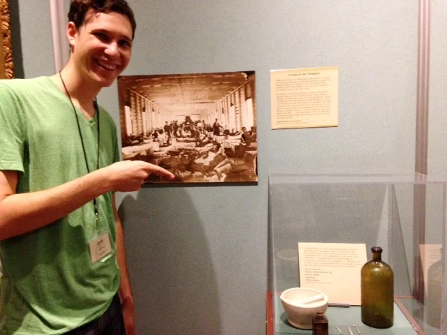 John Lustrea came across one of Clara Jones' transcribed letters and period medical artifacts at the Lyceu.m.