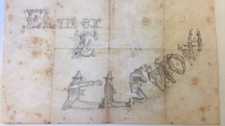   Elmer doodled his name in “Zouave.” Source: Ellsworth Collection, John Hay Library, Brown University  