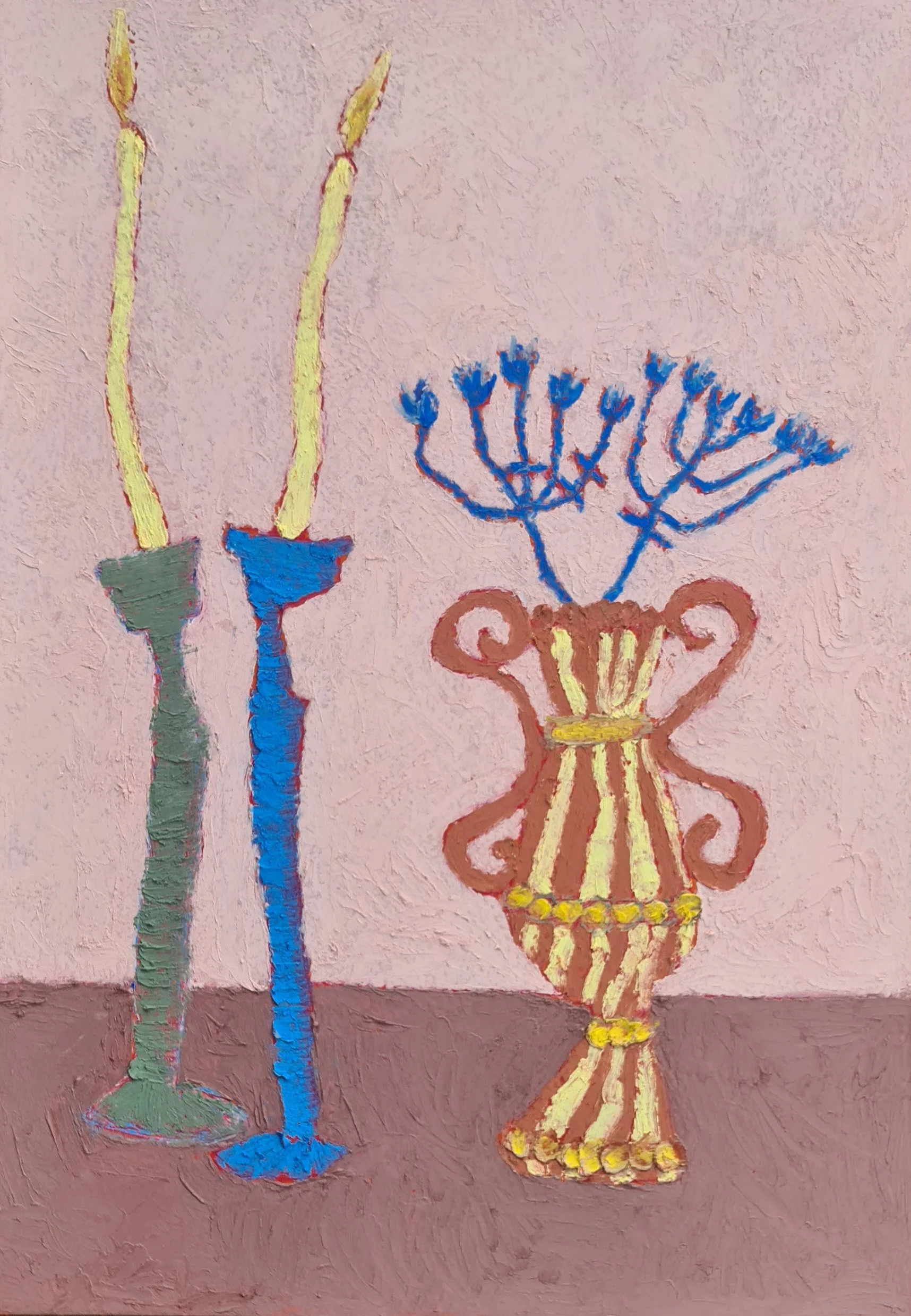 VaseAndTwoCandles_A4_OilPastelOnPaper_£100 Cherry McAlister.jpg