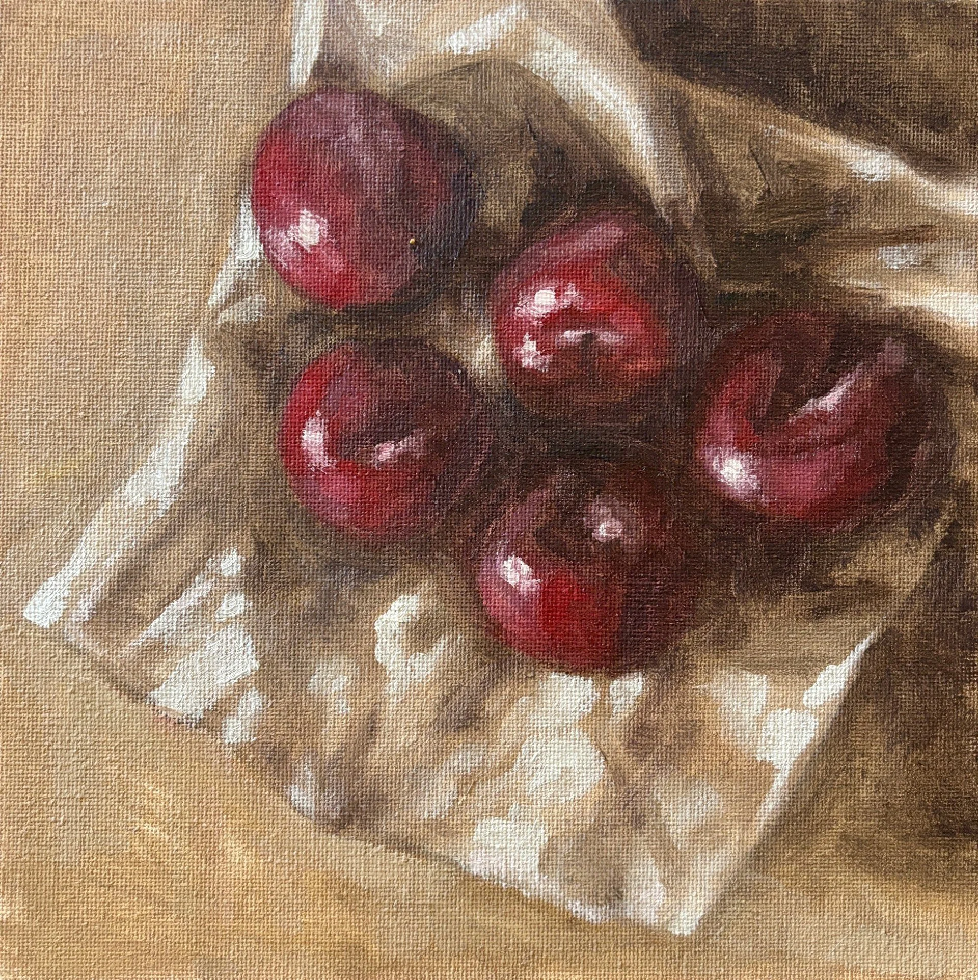 Five Plums, oil on canvas board, 20x20cm, £100 - Eleanor Abou-Sakr.jpg
