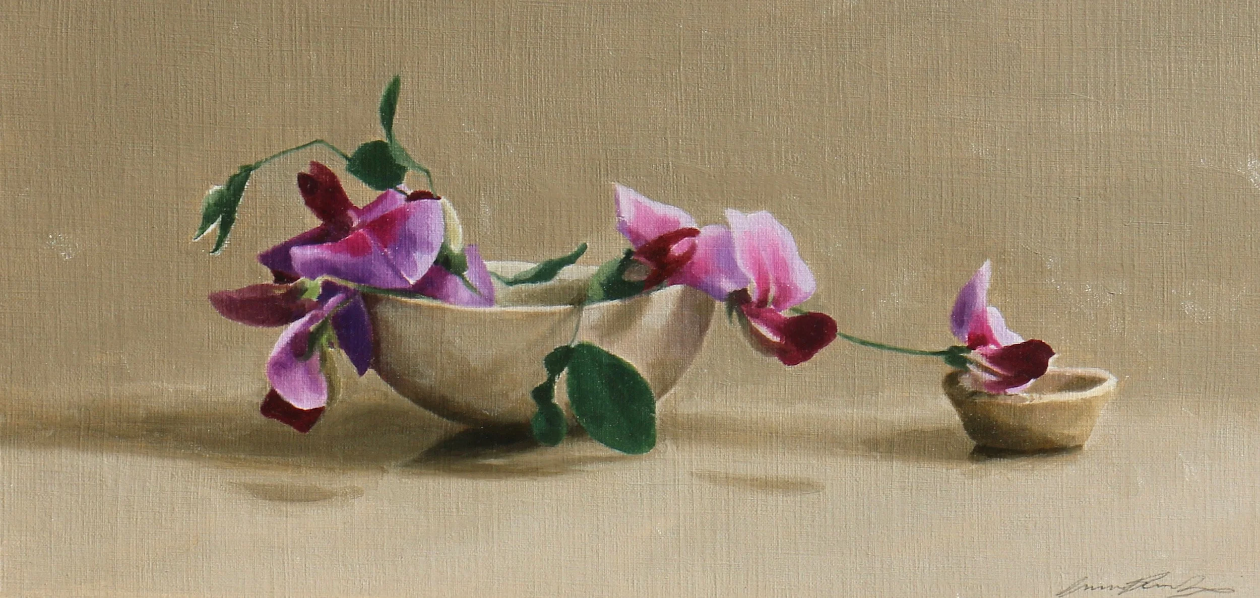 2.Wild Sweet Peas, 13x28cm, Oil on Canvas Paper, £250.JPG