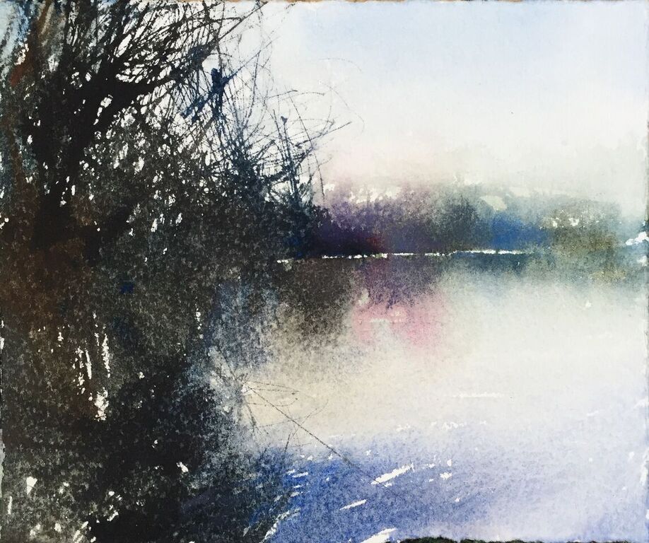 David A Parfitt RI ' Hidden' 13 x 15cm Watercolour