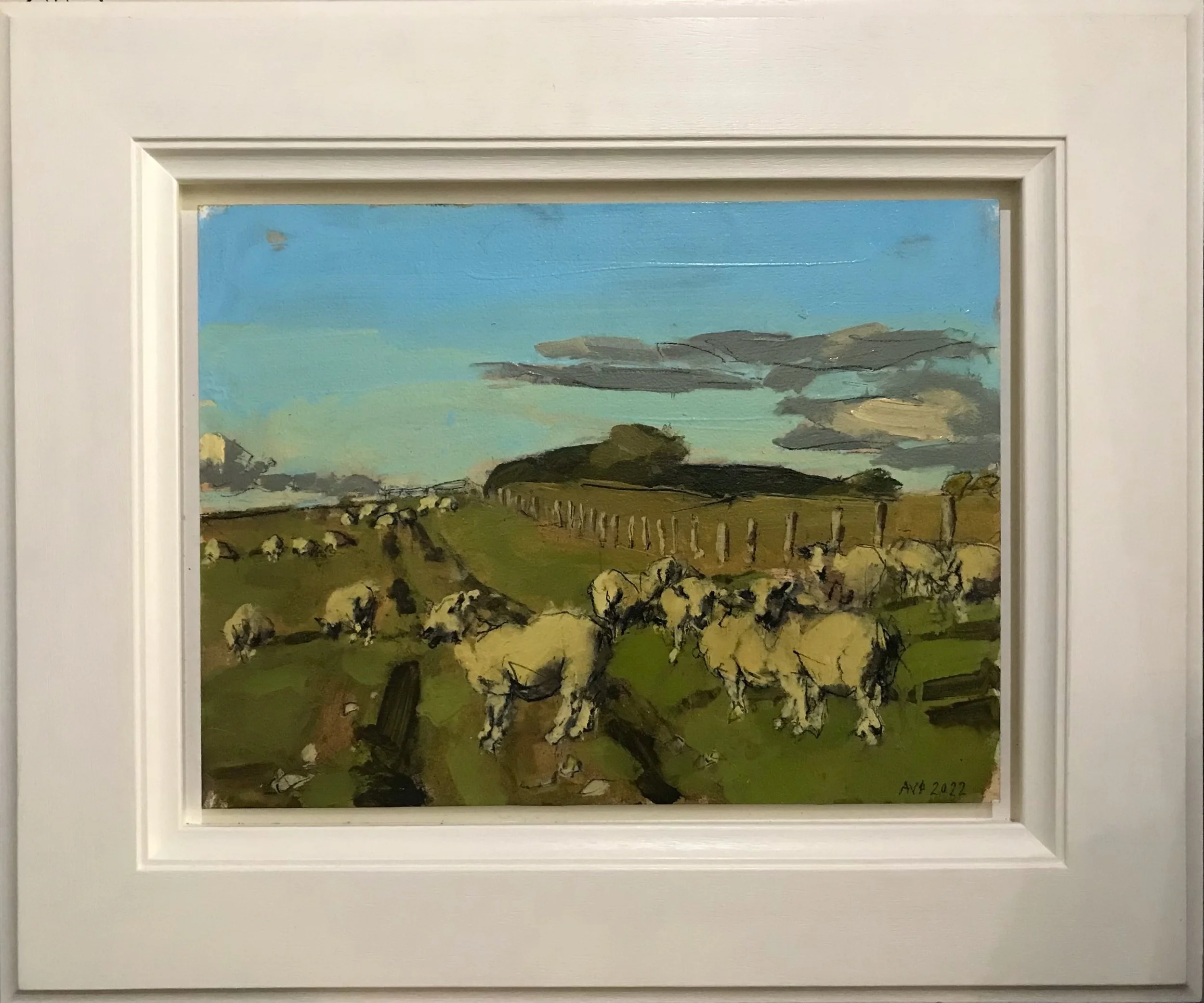 Sheep, South Downs, October V framed-min.jpeg