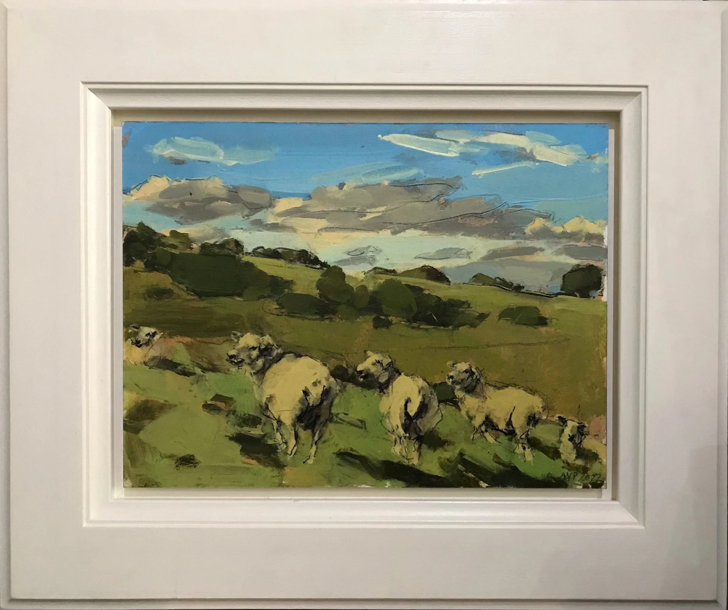 Sheep, South Downs, September II  framed-min.jpeg