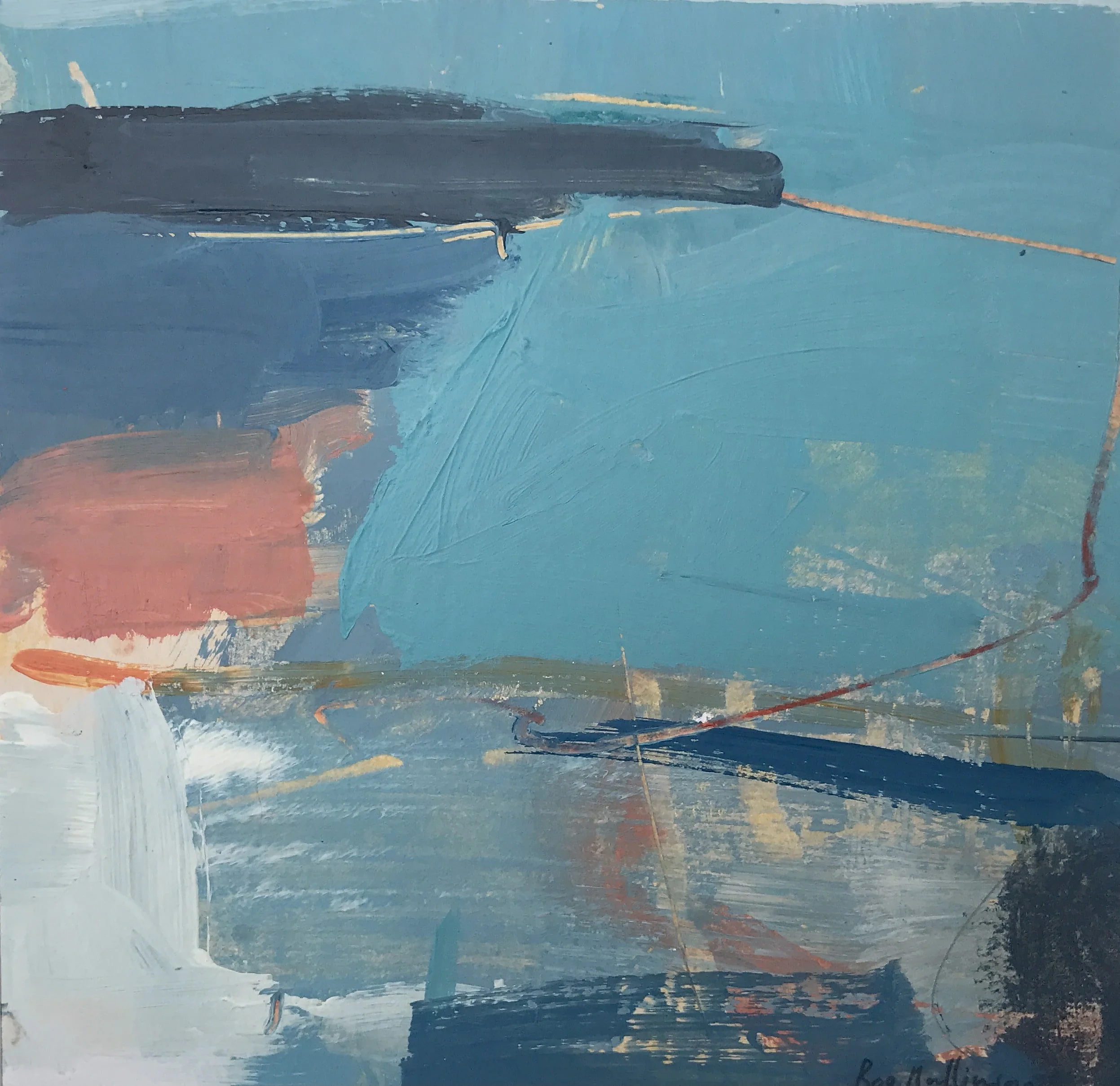 Boo Mallinson Coastal Landscape II 19x19cm acrylic on mount card Gall P £350-min.JPG