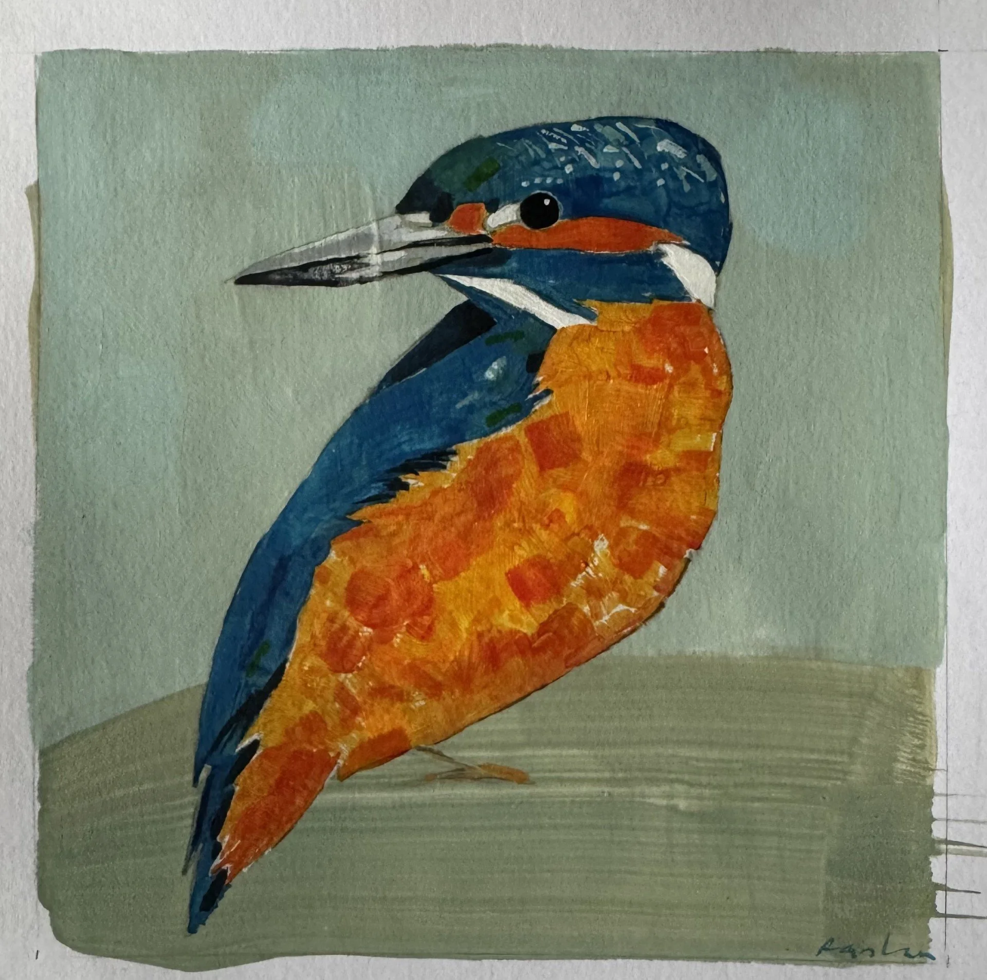 Kingfisher  II 12.5x12.5cm acrylic on 300gsm  paper £50.jpg