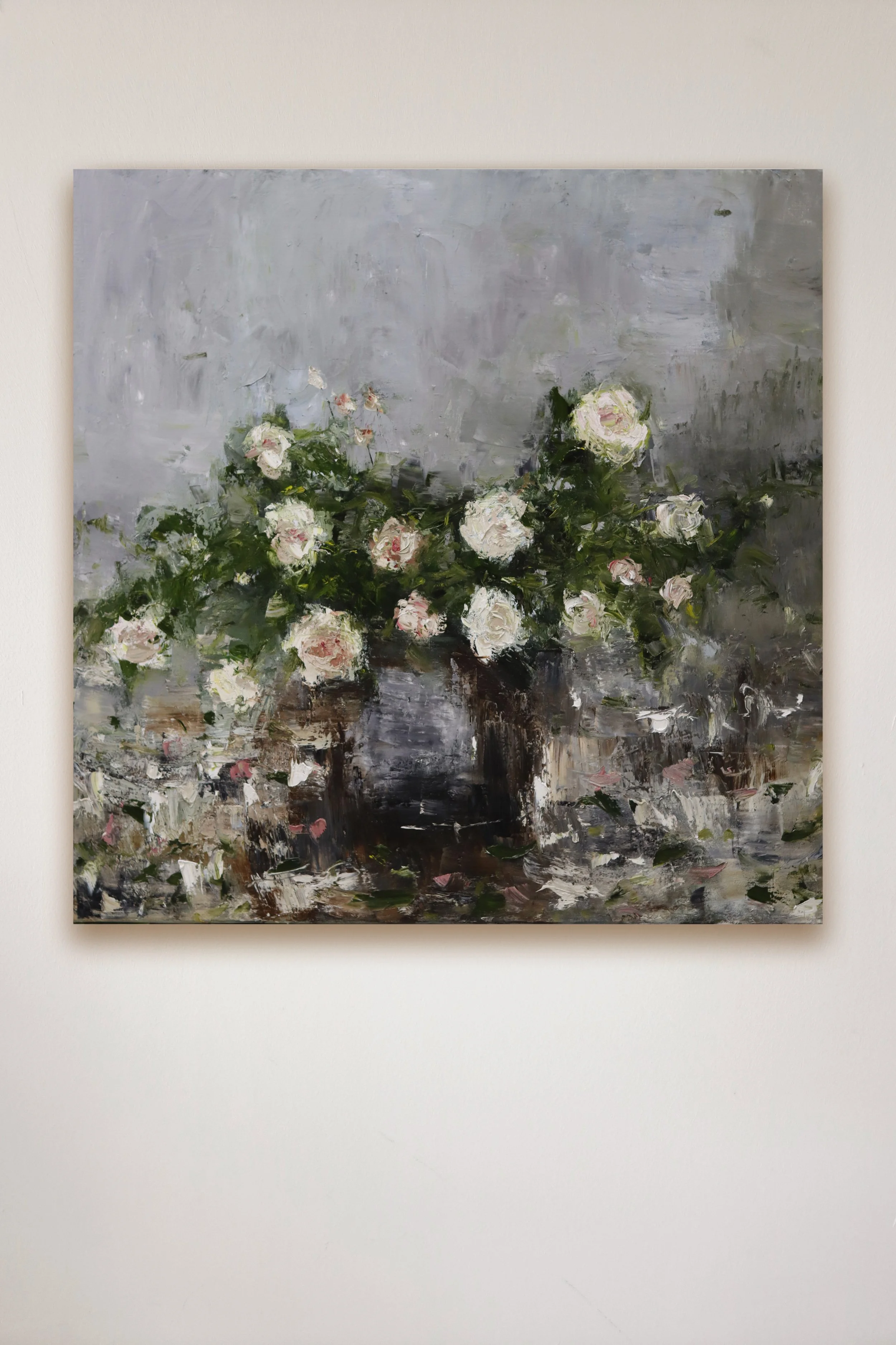 White-Pink Roses on wall 90 x90cm oil on canvas £3750.jpg