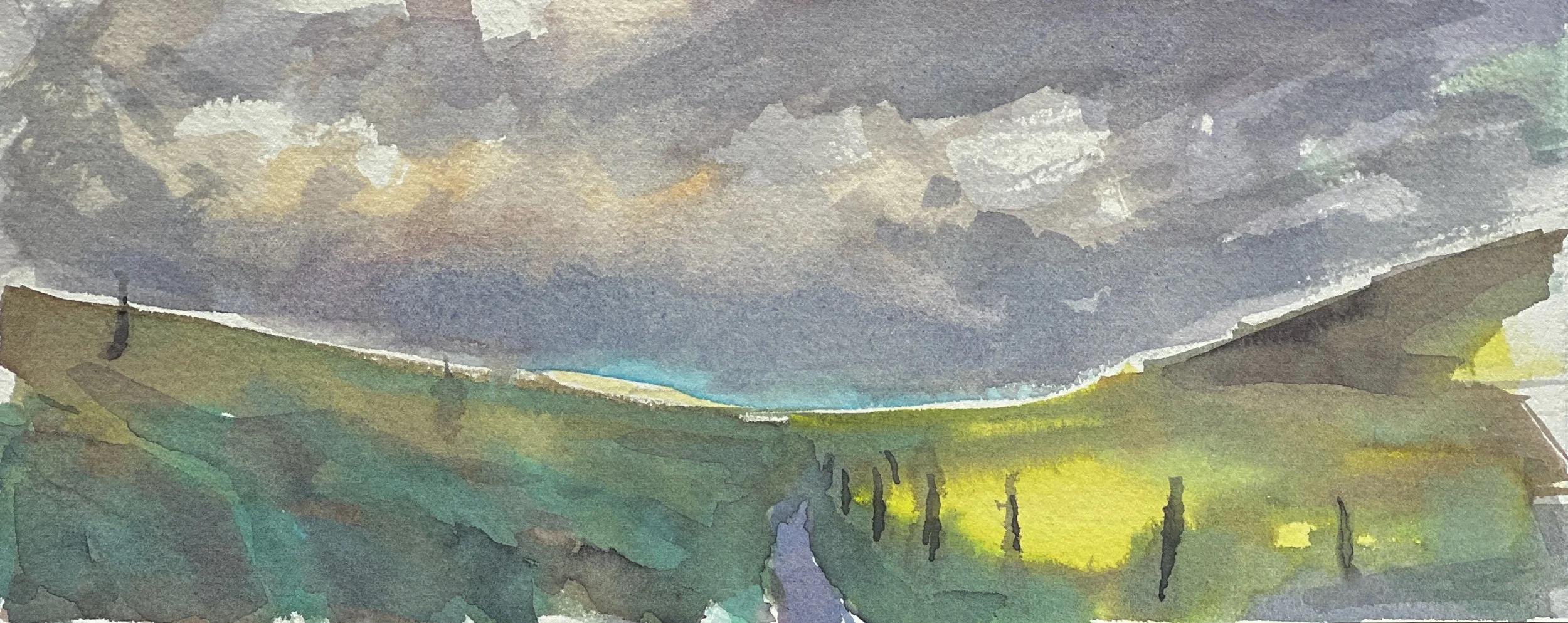 Cornish shaft of sun. Watercolours on paper. 11 x 26 cm. £50-min.jpeg