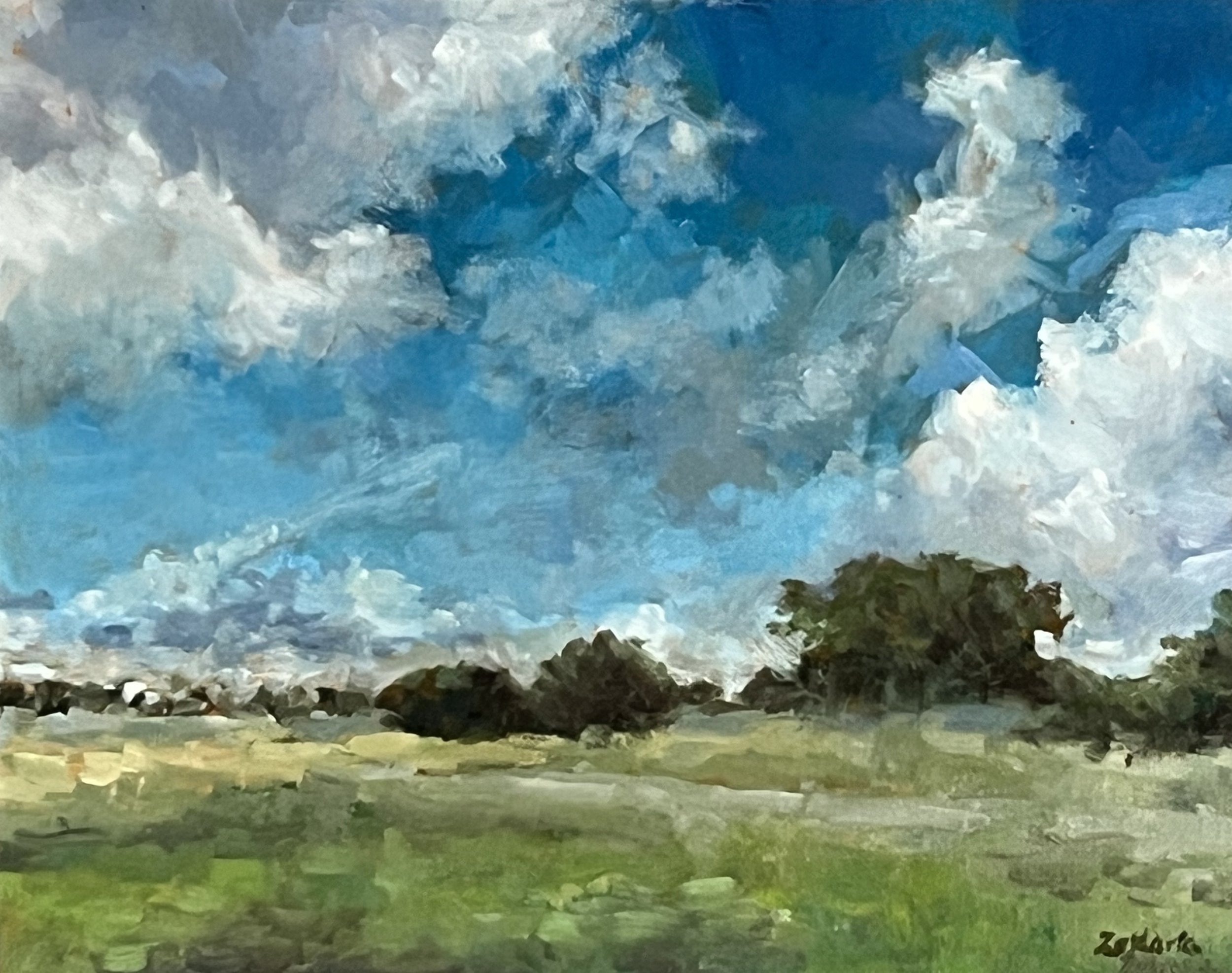 Dorset Summer Sky, Oil on board, 24cm x 30cm, Unframed, £100.jpeg