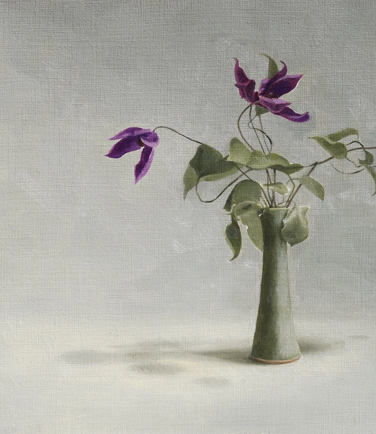 8.Clematis Viticella, 18.5x21.5cm, Oil on Canvas Paper, £200.JPG