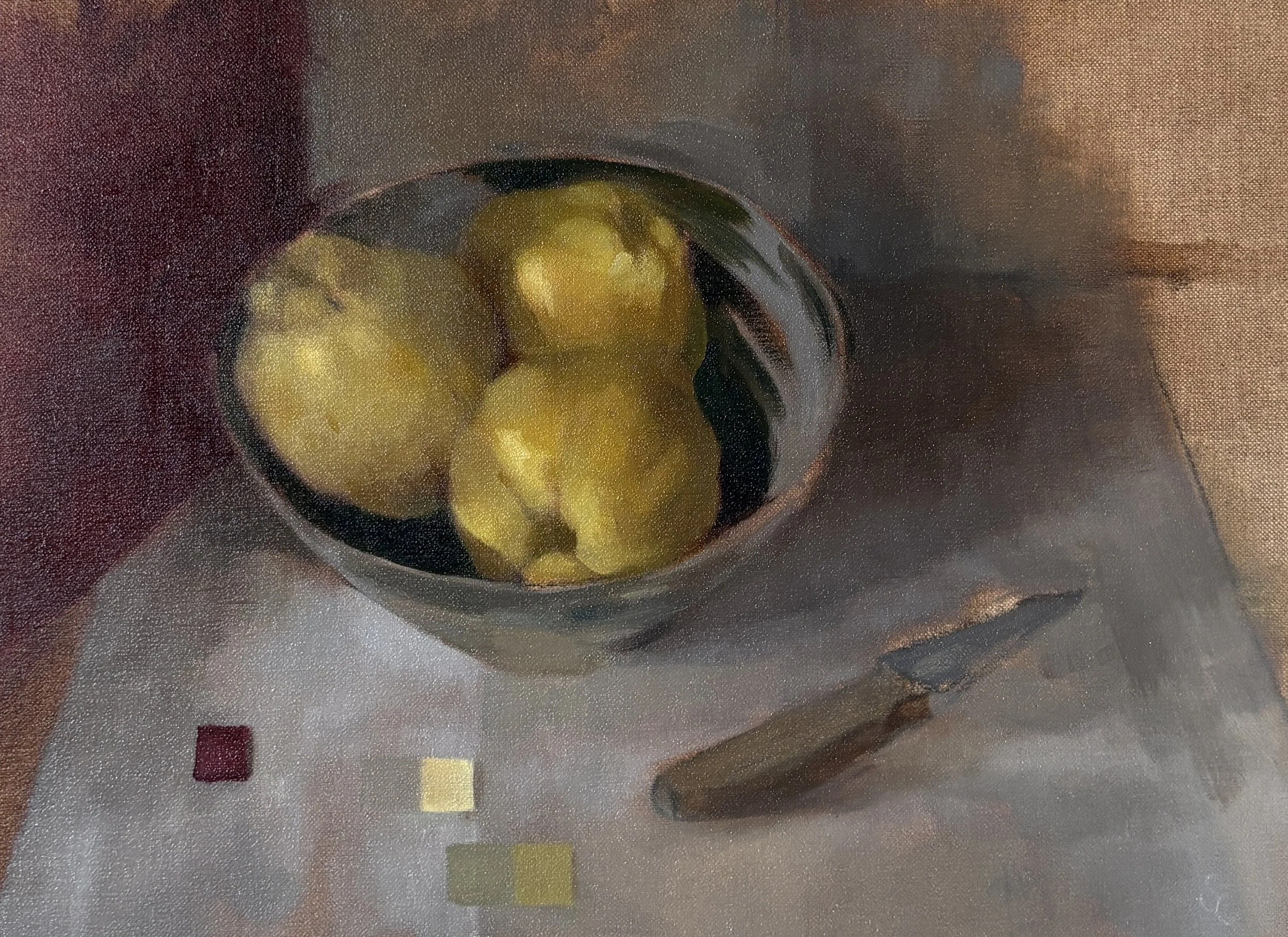 Quince and Munsell Notations ,, oil on linen, 29 x 38cm image, 48 x 57cm framed, £550 Sophie M Cook.jpg
