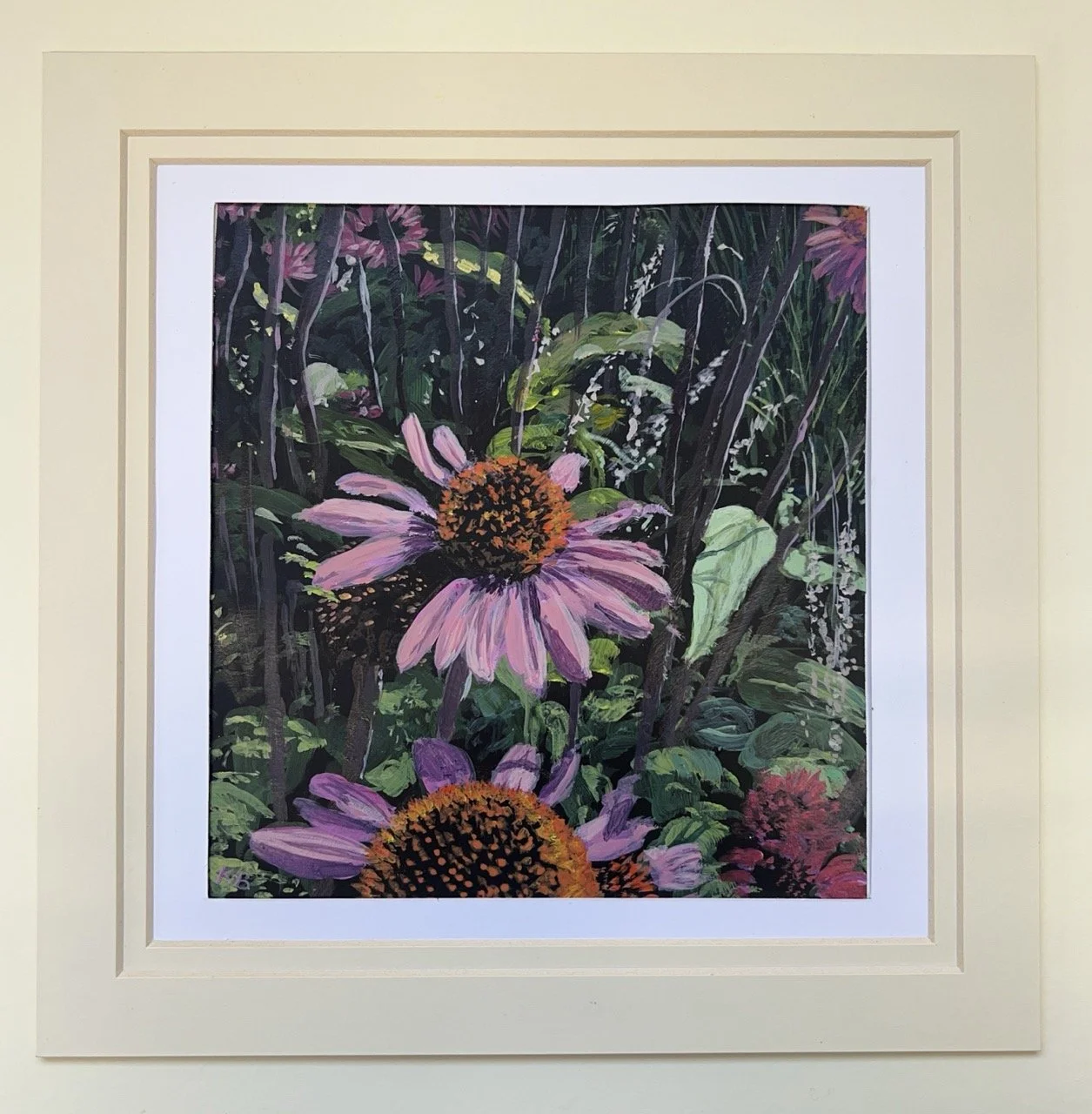Katie Brent Echinacea with mount 25x25cm Suzanne Bente.JPG