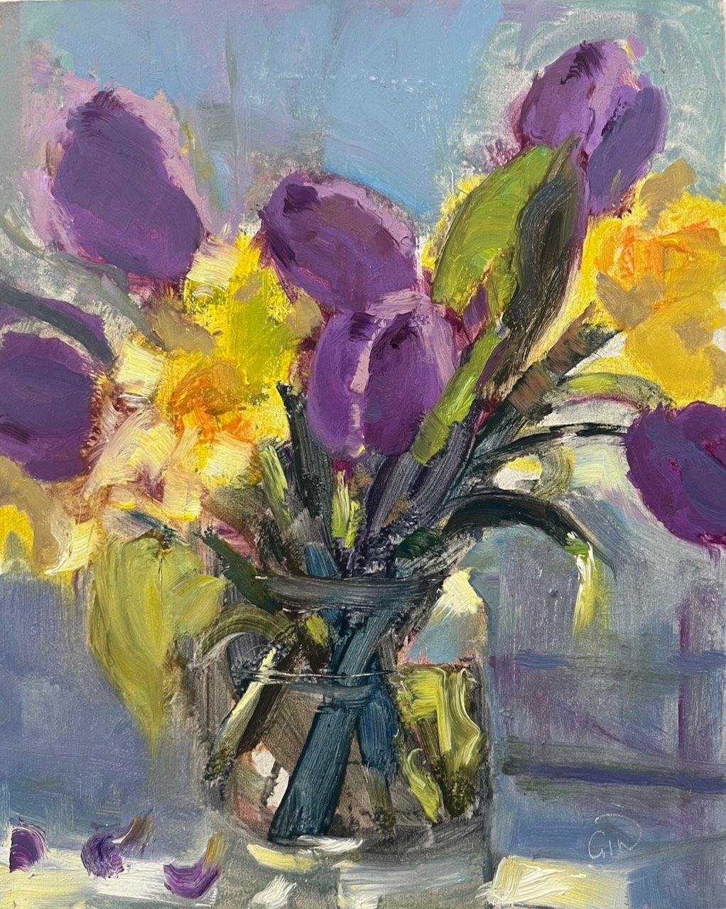 'A burst of Spring',20cm x25cm oil on board £180.jpeg