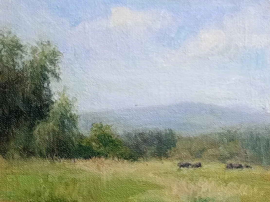 On the farm, £200, 17cm by 13cm, oil on panel.jpg
