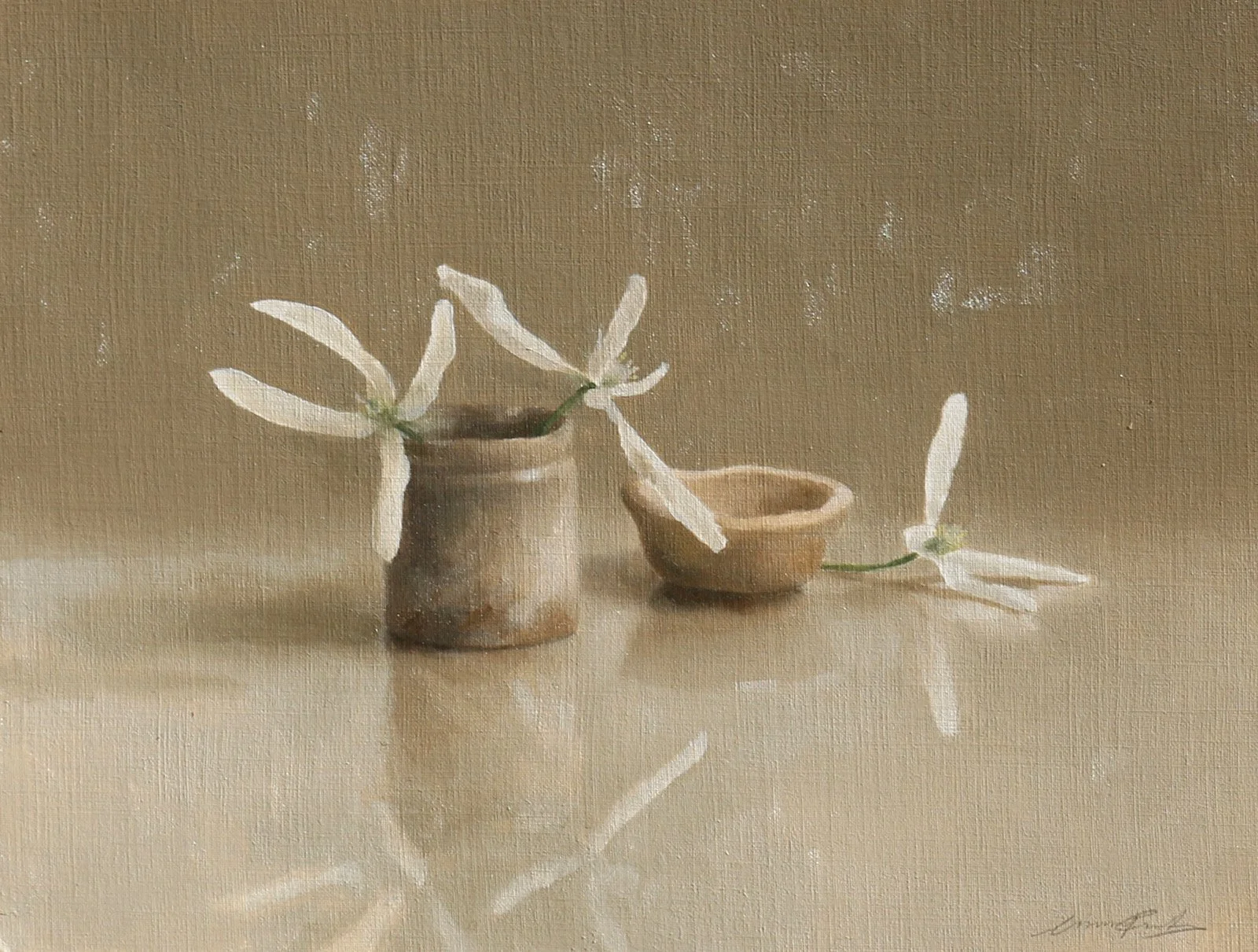 9.White Winter Clematis, 17.5x24cm, Oil on Canvas Paper, £225.JPG