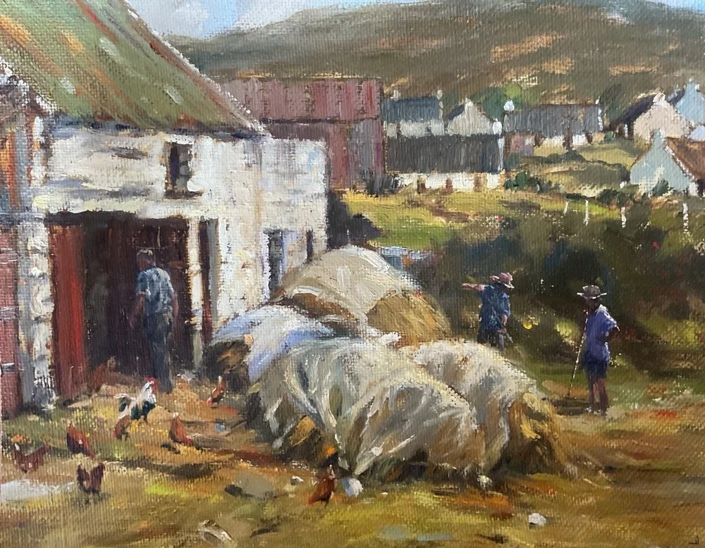 Storing hay. Oil on canvas board 27x34cms £100.00 PatriciaTurner.JPG
